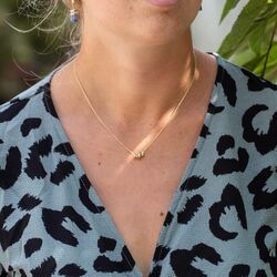 Geelgouden collier platte anker schakeltjes 1,0 mm