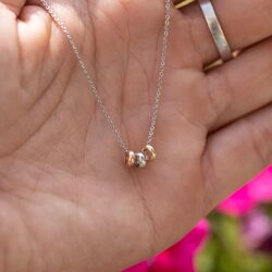 Witgouden collier anker schakels 42-45 cm