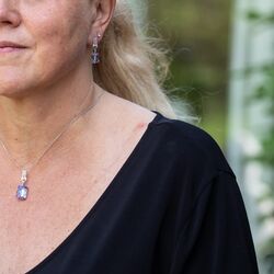 Zilveren oorbellen Octagon Vitrail Light van Spark