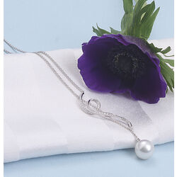 witgouden collier parel en briljant Zilver.nl Juweliers