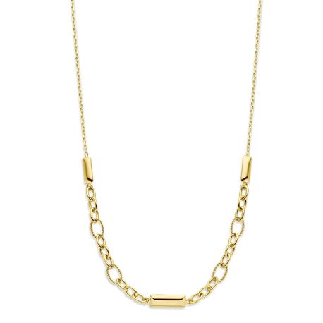 Geelgouden collier balkjes 41-43-45 cm uit de Zilver.nl Home Collection