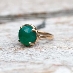 Gouden ring met groen onyx Fiorelli