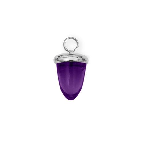 Heide Heinzendorff hanger eikel paars met zilver hangoogje