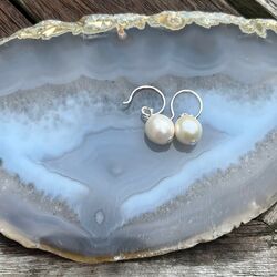 Home Collectie zilver oorbelletjes witte parel