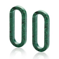 ZINZI grote ovale oorbedels malachiet groen 30 mm ZICH2456G