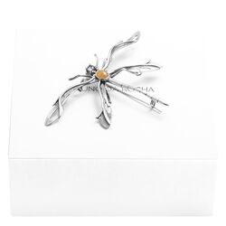 Zilveren broche libel met rutielkwarts en topaas van Bruno Da Rocha