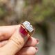 Roségouden ring met 3 diamanten 50er jaren 