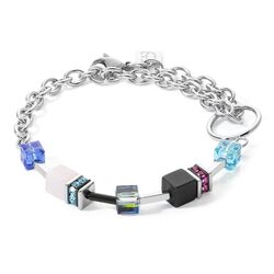 COEUR DE LION armband 3040-30-1561 GeoCUBE Iconic Precious Chain silver-multicolor