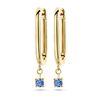 Geelgouden oorringen paperclip met saffiertjes