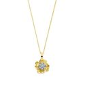 wit en geelgouden bloemhangertje met diamant