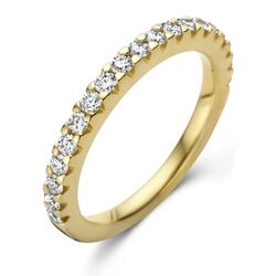 Geelgouden aanschuifring diamant rail 0,50 ct half alliance
