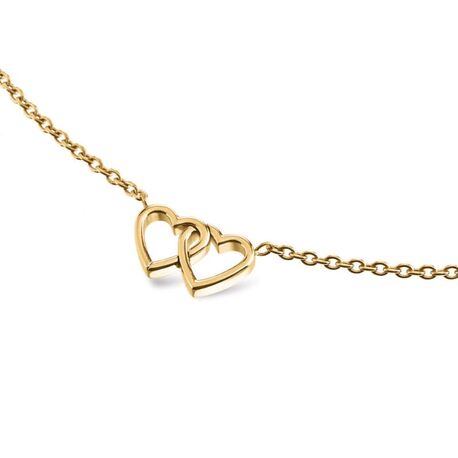 BOCCIA collier 08023-02 van het huidvriendelijke titanium met twee verbonden hartjes