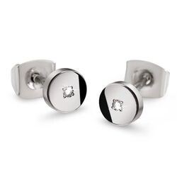 Boccia oorstekers 05064-03 titanium met diamantjes