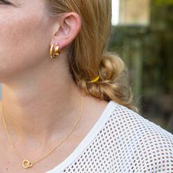 Boccia 0558-04 verguld titanium oorringen deels geborsteld deels gladgepolijst.