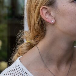 Boccia oorstekers 05064-03 titanium met diamantjes