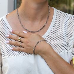 BOCCIA Titanium armband 03051-01 hypoallergeen titanium armband met figaro schakels