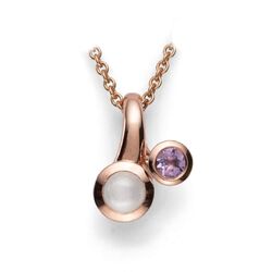 Roséverguld zilveren hanger Infinite Moonstone 41140 van Bastian Inverun bijpassende oorstekers en ring ook verkrijgbaar