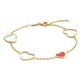 Geelgouden hart armband rood epoxy en parelmoer