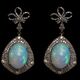 India Gem goud met zilveren oorbellen met opaal en diamant Victoriaanse stijl