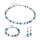 Coeur de Lion sieradenset 2838-30-0608 GeoCUBE Iconic turquoise lila