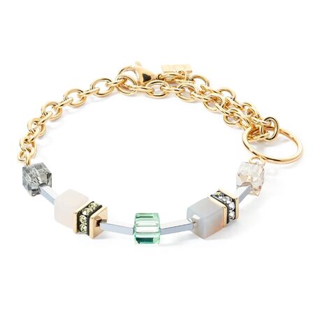 Coeur de Lion armband 3042-30-1576 GEOCUBE Iconic BOHO gold multicolor