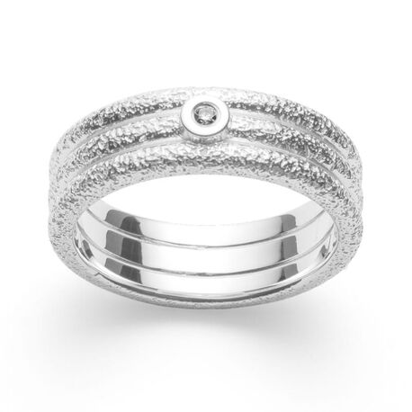 Bastian Inverun gematteerd zilveren ring Silver Sparkle 43111