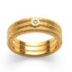 Bastian Inverun verguld zilveren ring Golden Sparkle