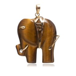 Tijgeroog olifant gouden montuur, Vintage