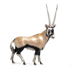 Saturno zilveren Oryx spiesbok met emaille vrouw klein