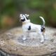 Miniatuur zilveren Jack Russel met emaille