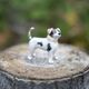 Miniatuur zilveren Jack Russel met emaille