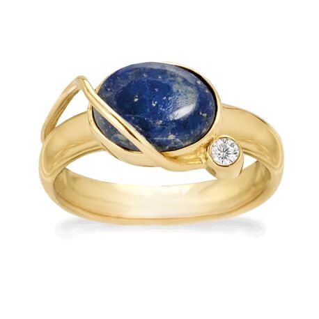 Rabinovich vergulde ring Starry Night met lapis lazuli en zirkonia