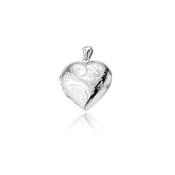 zilveren medaillon hart bloem patroon