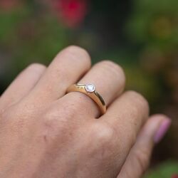 Gouden ring diamant van het merk Diamonde 0.19 crt briljant, elegante ring