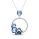 Spark Jewelry zilveren hanger Kaleidoscope blauw