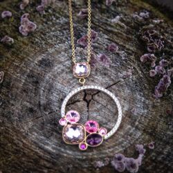 Spark Jewelry vergulde ketting Kaleidoscope roze