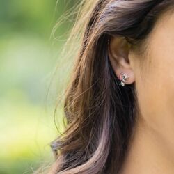 Rabinovich oorknoppen Pink Willow 80305054 met roze topaas