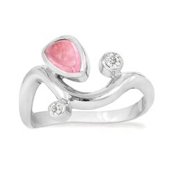 Rabinovich zilveren ring Pink Willow 80303054 met roze topaas en zirkonia