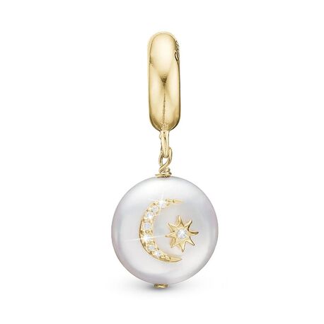 Christina verguld zilveren charm Sun & Moon 623-G330