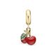 Christina charm Happy Cheries 623-G339 voor zilveren armbanden en SLIM leren armbanden