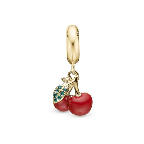 Christina charm Happy Cheries 623-G339 voor zilveren armbanden en SLIM leren armbanden