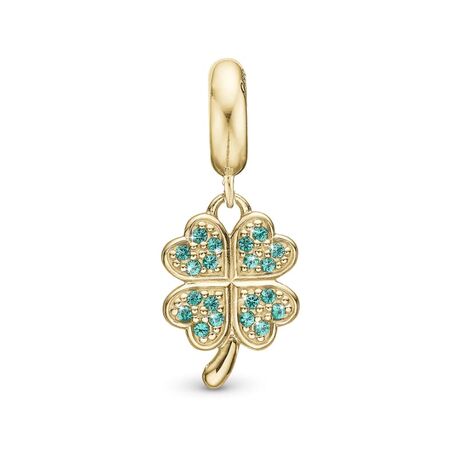 Christina verguld zilveren charm Lucky Clover 623-G323