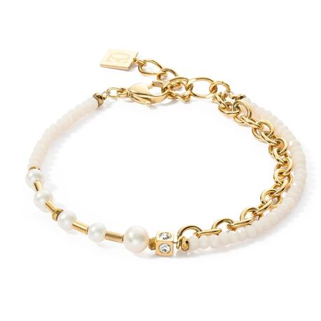 COEUR DE LION armband 1123-30-1416 Chain & Pearl Fever white gold