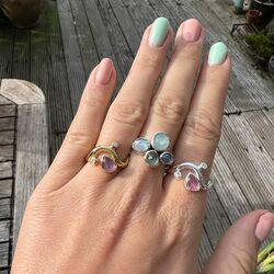 Rabinovich zilveren ring Pink Willow 80303054 met roze topaas en zirkonia