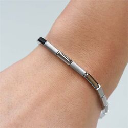 BOCCIA Titanium armband 0387-01 met matte en glanzende schakels