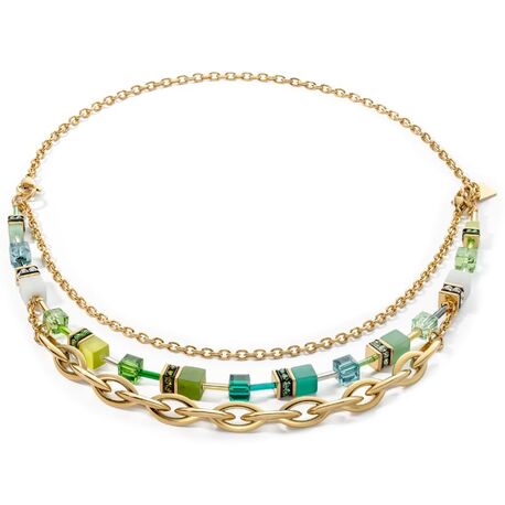 Coeur de Lion collier 4523-10-0500 GeoCUBE Festive Layering gold green