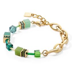 Coeur de Lion armband 4523-30-0500 GeoCUBE Festive Layer gold green