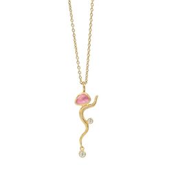 Rabinovich vergulde hanger Pink Willow roze topaas