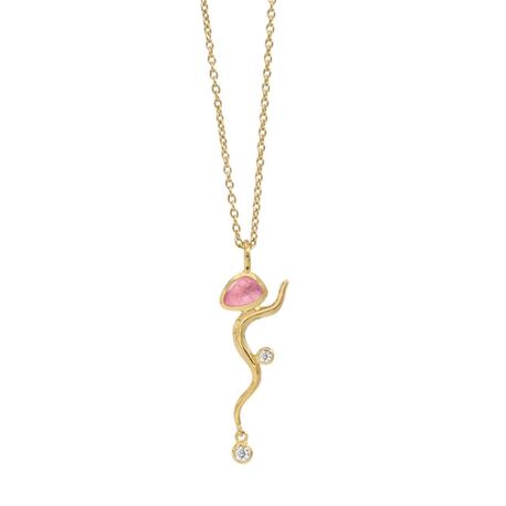 Rabinovich vergulde hanger Pink Willow roze topaas