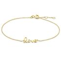 S425 Geelgouden armband 16,5+1+1cm met tekst Love